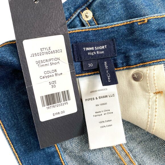 Veronica Beard Timmi Denim Shorts High Rise Calypso Blue Medium Wash Sz 30” - Picture 3 of 11